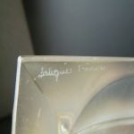 René Lalique Glasmarke auf Glaslampe Signatur