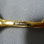 Robbe &amp; Berking 925 Silbermarke Silberpunze auf Jahreslöffel vergoldet